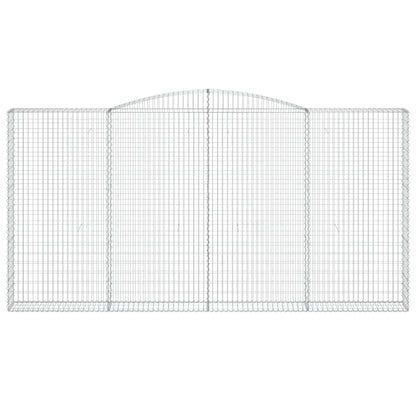 Gabione mit Hochbogen 400x30x200/220 cm Verzinktes Eisen