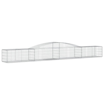 Gabione mit Hochbogen 400x50x40/60 cm Verzinktes Eisen