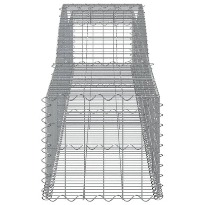 Gabione mit Hochbogen 400x50x40/60 cm Verzinktes Eisen