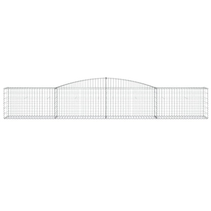 Gabione mit Hochbogen 400x50x60/80 cm Verzinktes Eisen