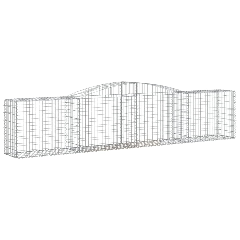 Gabione mit Hochbogen 400x50x80/100 cm Verzinktes Eisen