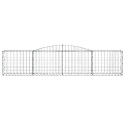 Gabione mit Hochbogen 400x50x80/100 cm Verzinktes Eisen