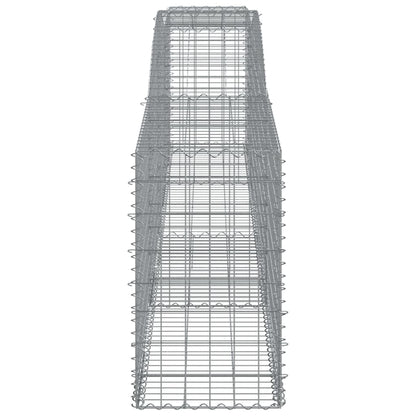 Gabione mit Hochbogen 400x50x80/100 cm Verzinktes Eisen