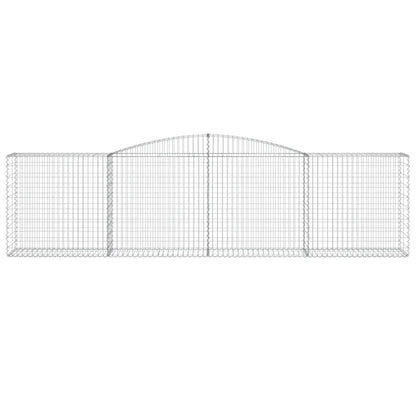 Gabione mit Hochbogen 400x50x100/120 cm Verzinktes Eisen