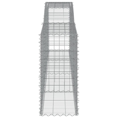 Gabione mit Hochbogen 400x50x100/120 cm Verzinktes Eisen