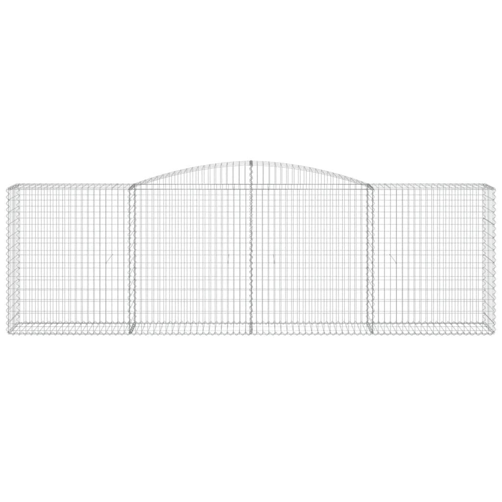 Gabione mit Hochbogen 400x50x120/140 cm Verzinktes Eisen