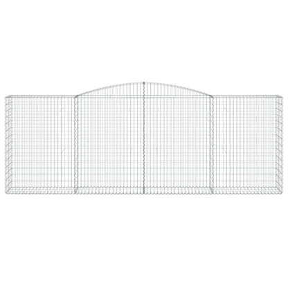 Gabione mit Hochbogen 400x50x140/160 cm Verzinktes Eisen