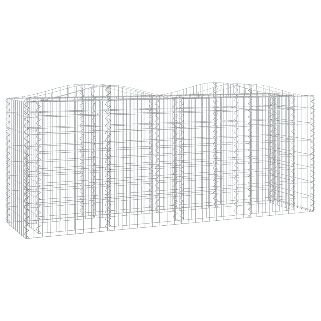 Gabion højbed med høj bue 200x50x100 cm Galvaniseret jern