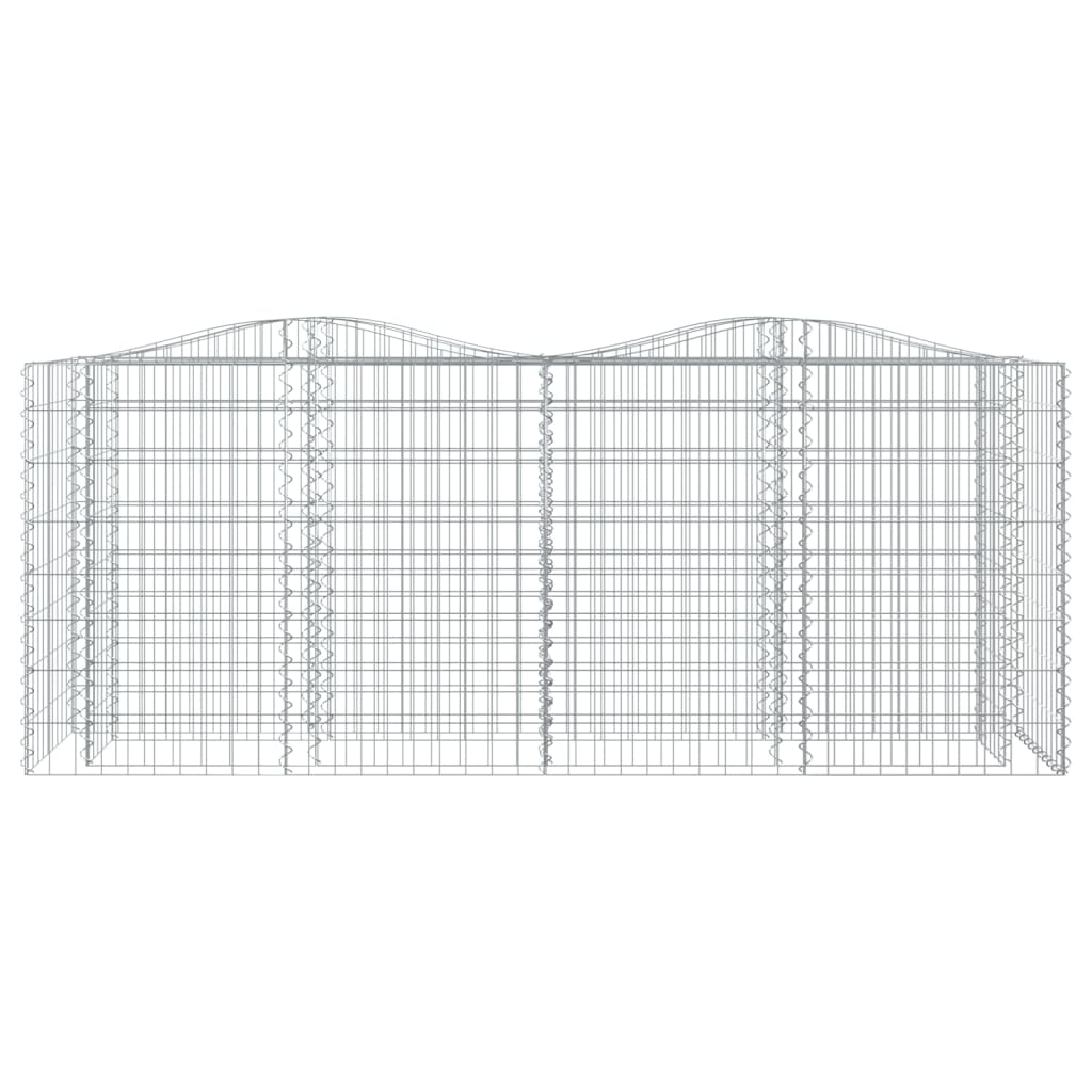 Gabion højbed med høj bue 200x50x100 cm Galvaniseret jern