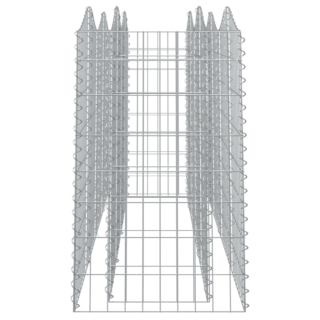 Gabion højbed med høj bue 200x50x100 cm Galvaniseret jern