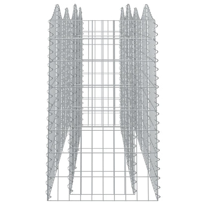 Gabion højbed med høj bue 200x50x100 cm Galvaniseret jern