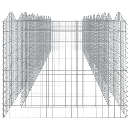 Gabionen-Hochbeet mit Hochbogen 800x100x100 cm Verzinktes Eisen