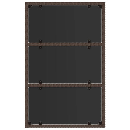4-tlg. Garten-Lounge-Set mit Kissen Braun Poly Rattan