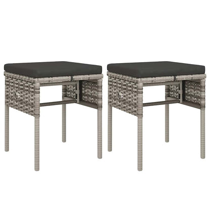 6-tlg. Garten-Lounge-Set mit Kissen Grau Poly Rattan