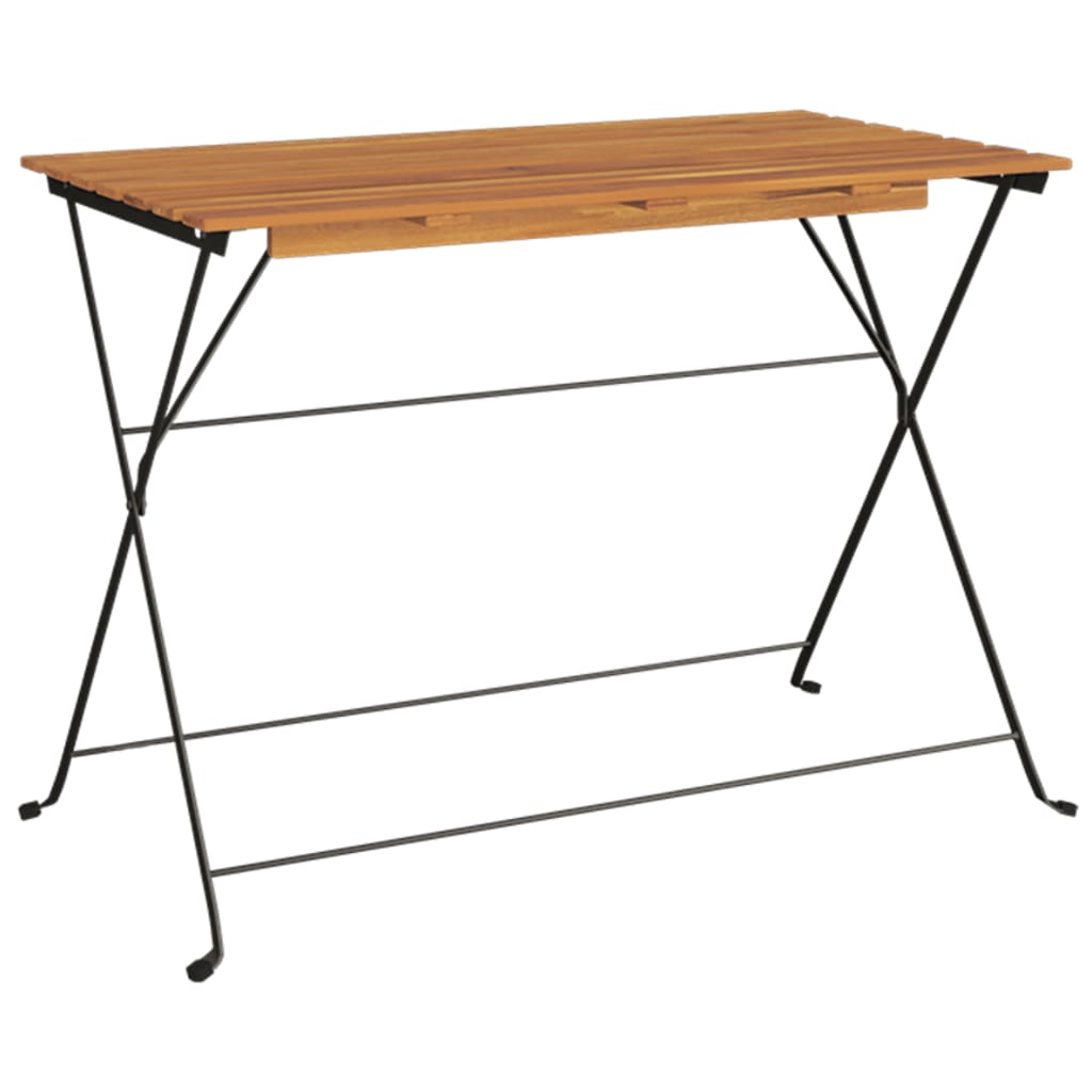 7-tlg. Bistro-Set Klappbar Massivholz Akazie und Stahl