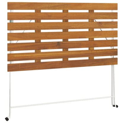 7-tlg. Bistro-Set Klappbar Massivholz Akazie und Stahl