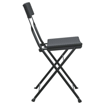 Bistrostühle 8 Stk. Klappbar Schwarz Poly Rattan und Stahl