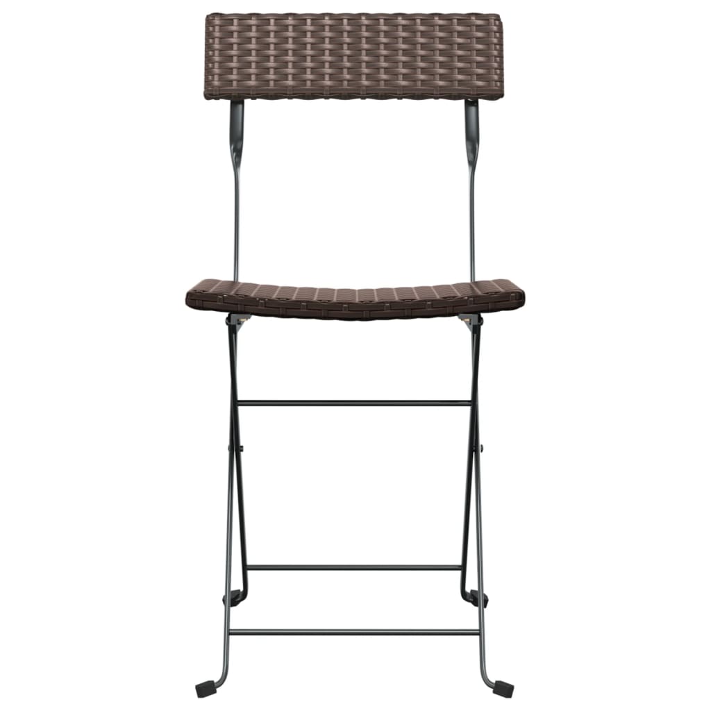 Bistrostühle 6 Stk. Klappbar Braun Poly Rattan und Stahl