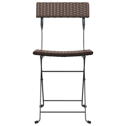 Bistrostühle 8 Stk. Klappbar Braun Poly Rattan und Stahl