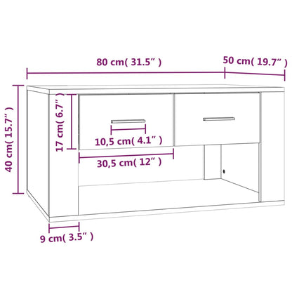 Couchtisch Weiß 80x50x40 cm Holzwerkstoff