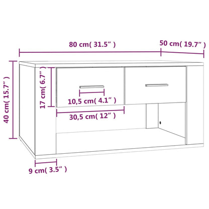 Couchtisch Sonoma-Eiche 80x50x40 cm Holzwerkstoff