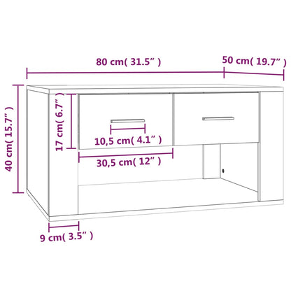 Couchtisch Betongrau 80x50x40 cm Holzwerkstoff