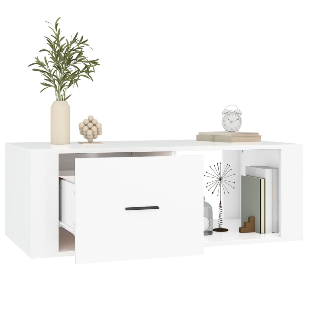 Sofabord Hvid 100x50,5x35 cm Træ Materiale