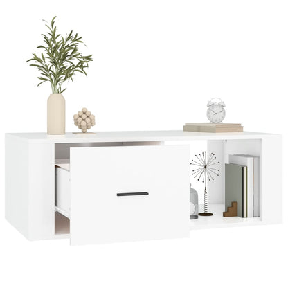 Sofabord Hvid 100x50,5x35 cm Træ Materiale