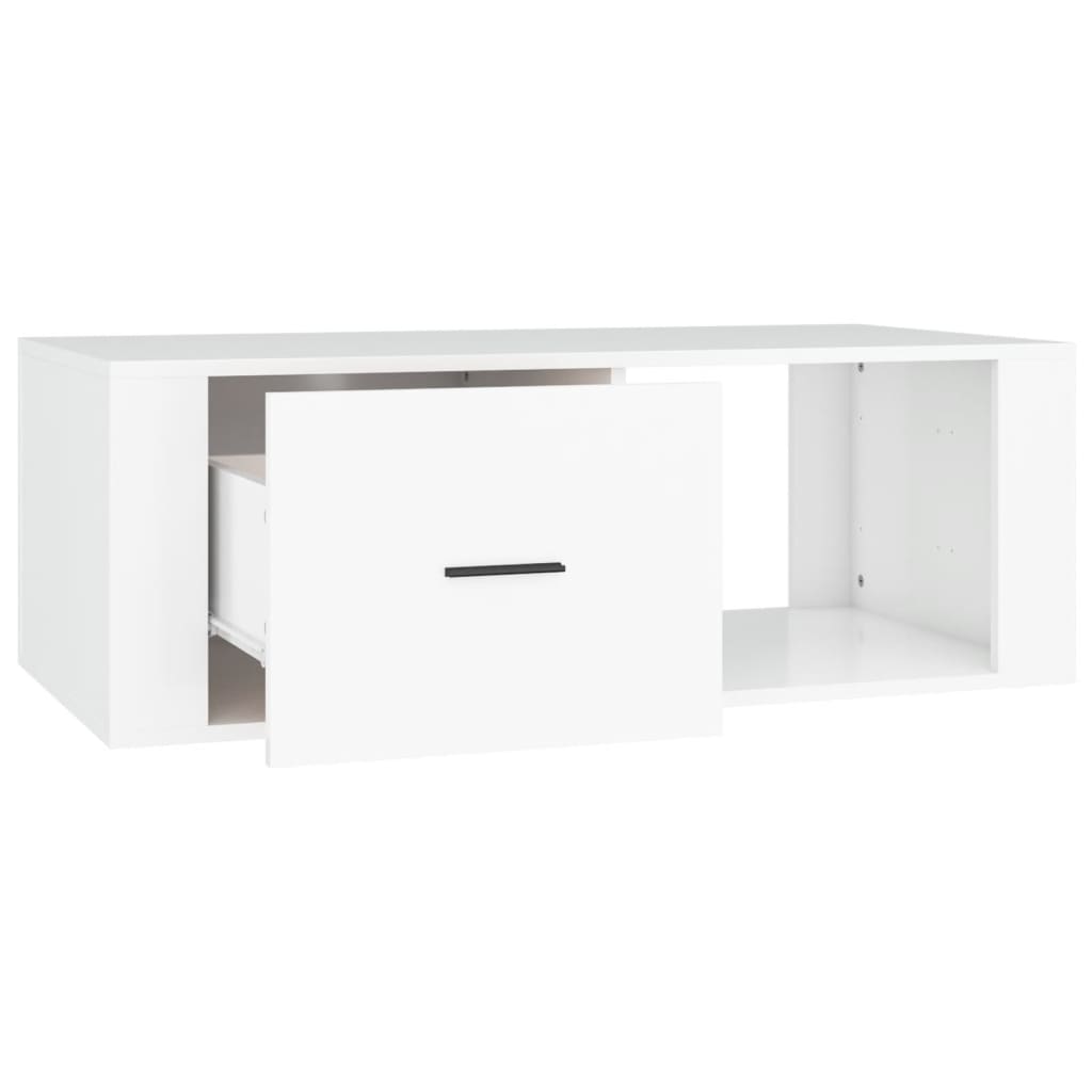 Sofabord Hvid 100x50,5x35 cm Træ Materiale