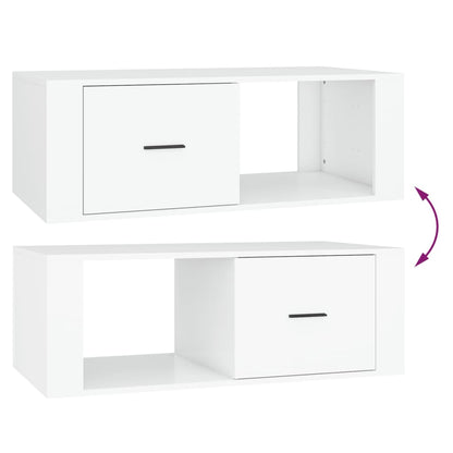 Sofabord Hvid 100x50,5x35 cm Træ Materiale