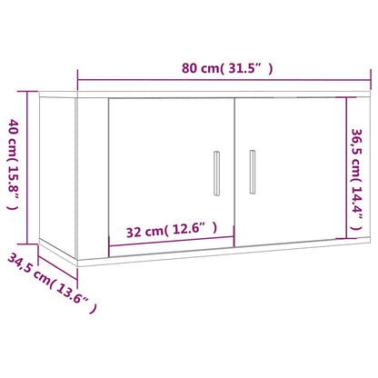 TV-Wandschrank Sonoma-Eiche 80x34,5x40 cm