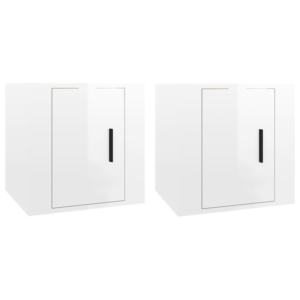 TV overskabe 2 stk Hvid højglans 40x34,5x40 cm