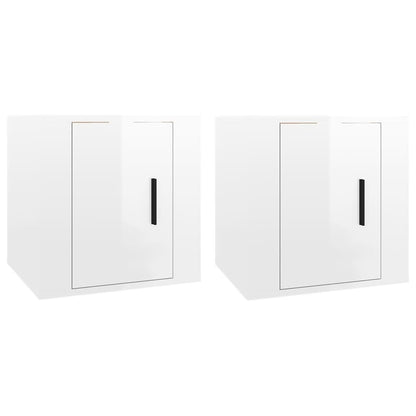 TV overskabe 2 stk Hvid højglans 40x34,5x40 cm