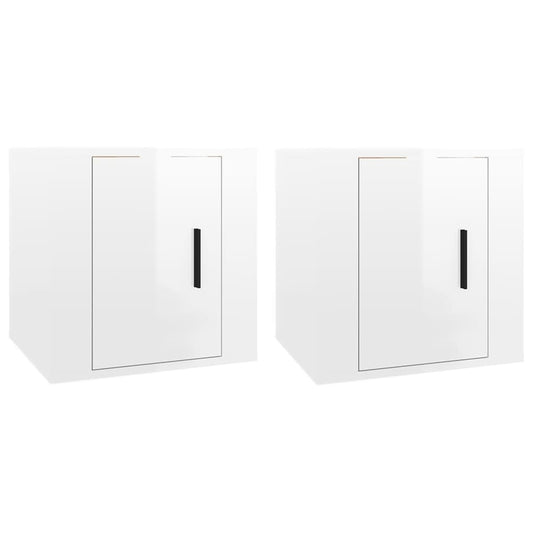 TV overskabe 2 stk Hvid højglans 40x34,5x40 cm
