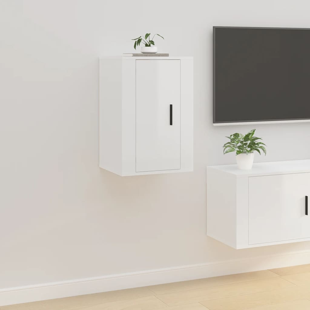 TV overskabe 2 stk Hvid højglans 40x34,5x60 cm