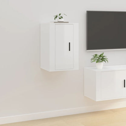 TV overskabe 2 stk Hvid højglans 40x34,5x60 cm