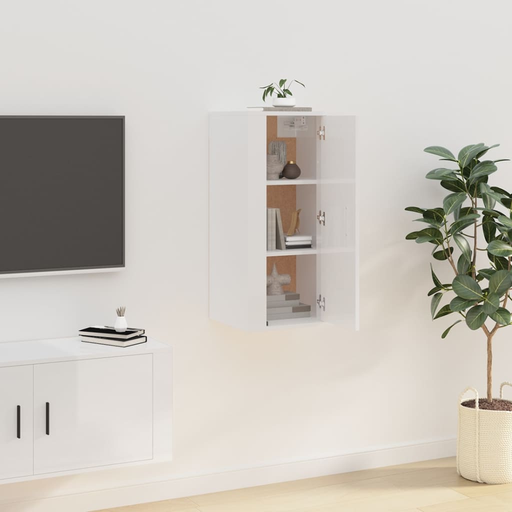 TV overskab hvid højglans 40x34,5x80 cm