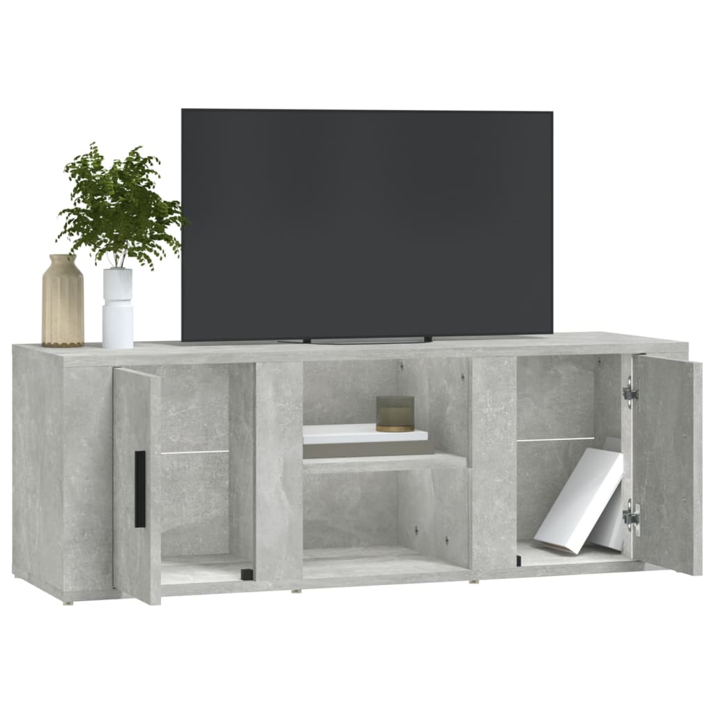 TV-Schrank Betongrau 100x31,5x35 cm Holzwerkstoff