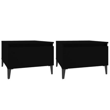 Beistelltische 2 Stk. Schwarz 50x46x35 cm Holzwerkstoff