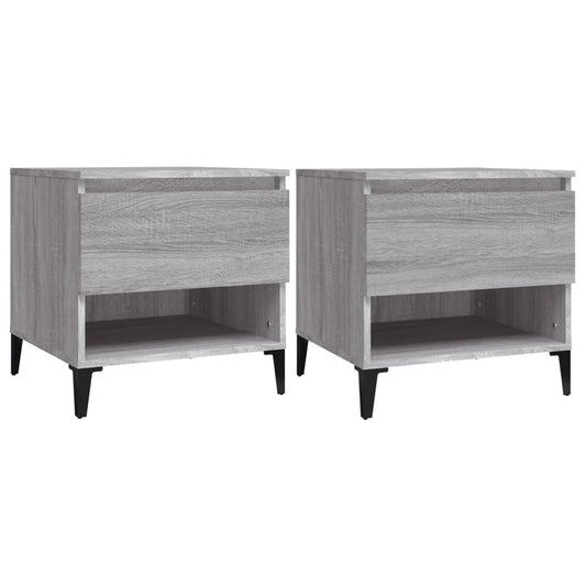 Beistelltische 2 Stk. Grau Sonoma 50x46x50 cm Holzwerkstoff