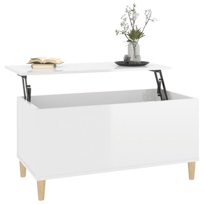 Couchtisch Hochglanz-Weiß 90x44,5x45 cm Holzwerkstoff