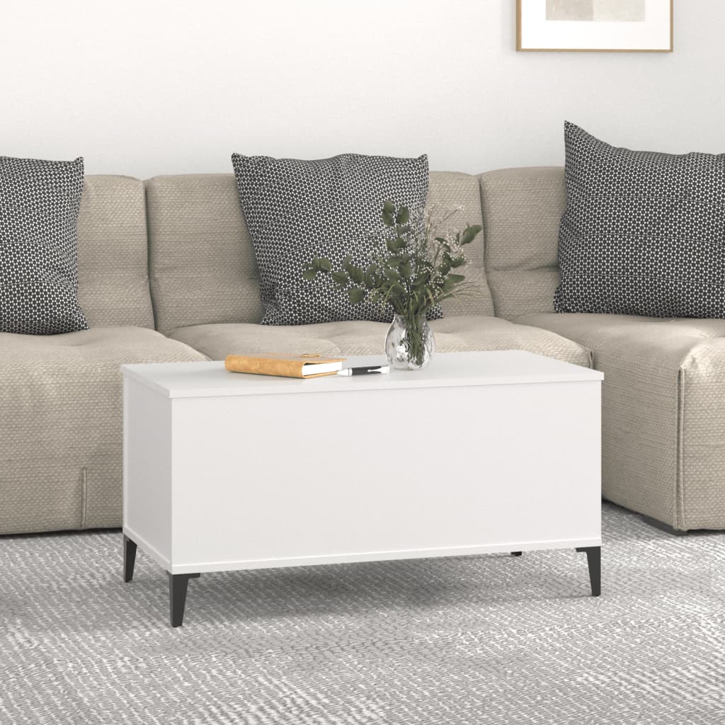 Sofabord Hvid 90x44,5x45 cm Træ Materiale