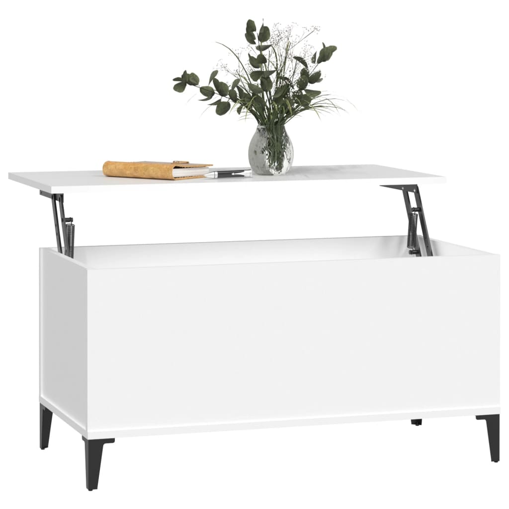 Sofabord Hvid 90x44,5x45 cm Træ Materiale
