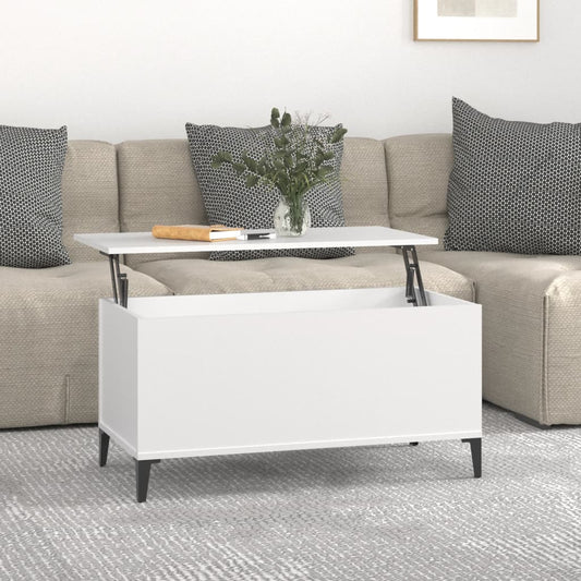 Sofabord Hvid 90x44,5x45 cm Træ Materiale