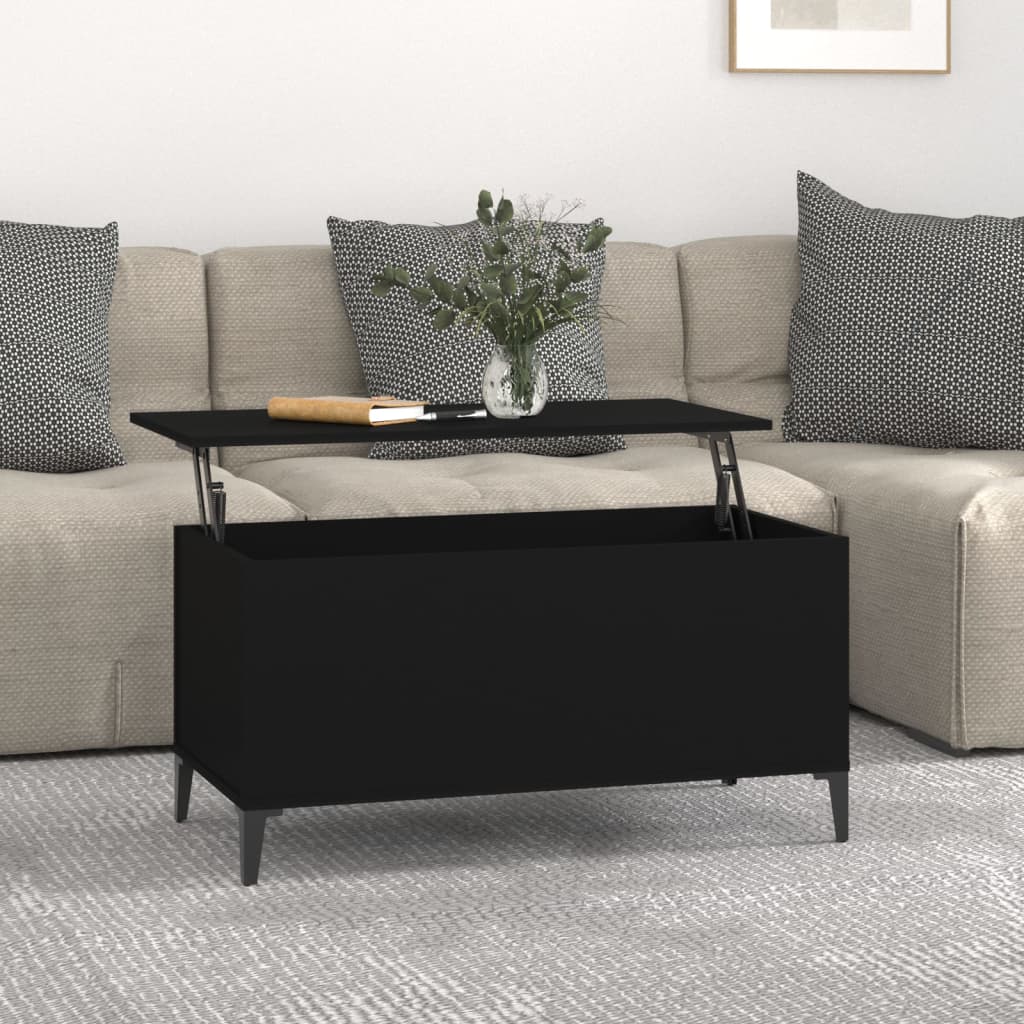 Sofabord Sort 90x44,5x45 cm Træ Materiale