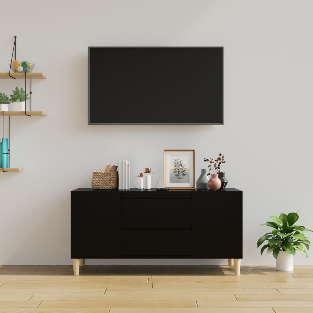 TV-skab Sort 102x44,5x50 cm Træ Materiale