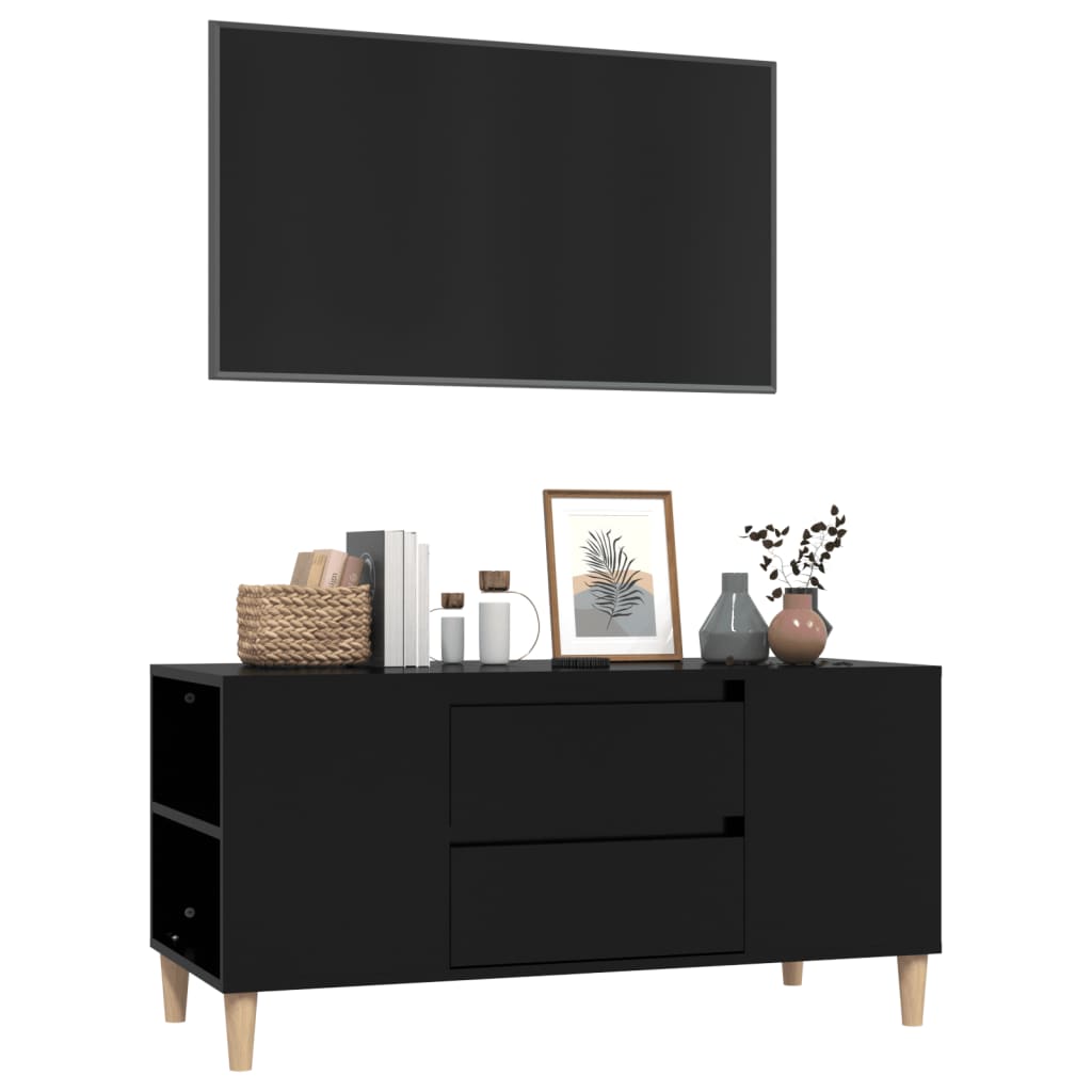 TV-skab Sort 102x44,5x50 cm Træ Materiale