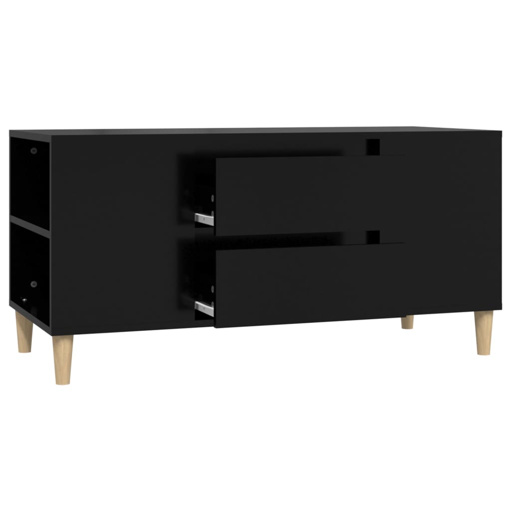TV-skab Sort 102x44,5x50 cm Træ Materiale