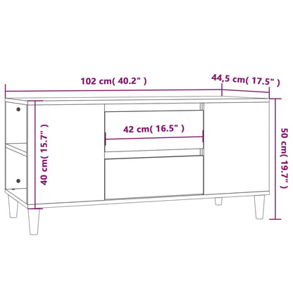 TV-skab Sort 102x44,5x50 cm Træ Materiale