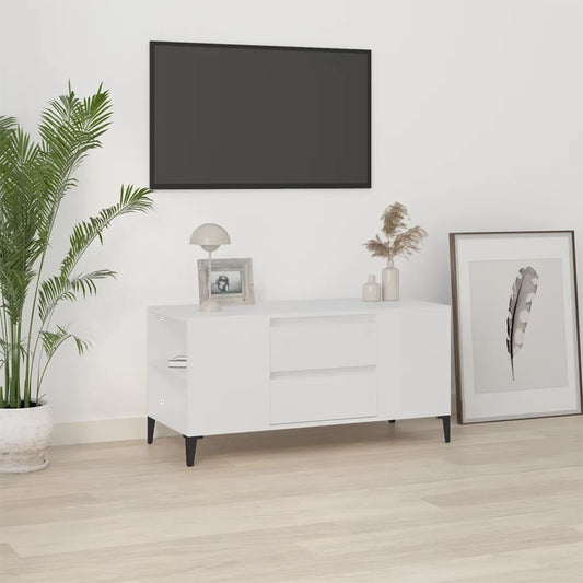 TV-skab Hvid 102x44,5x50 cm Træ Materiale